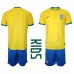 Cheap Brazil Home Football Kit Children World Cup 2022 Short Sleeve (+ pants)